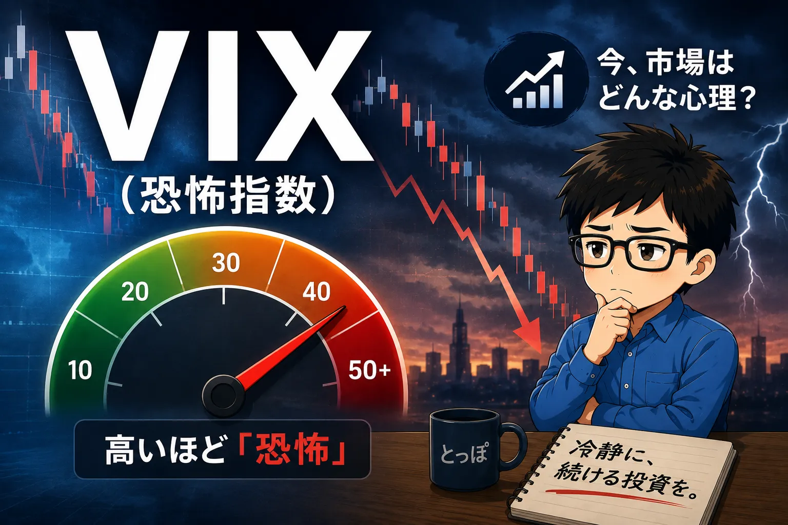 VIX（恐怖指数）とは？見方・使い方と目安を積立投資家目線で解説のアイキャッチ